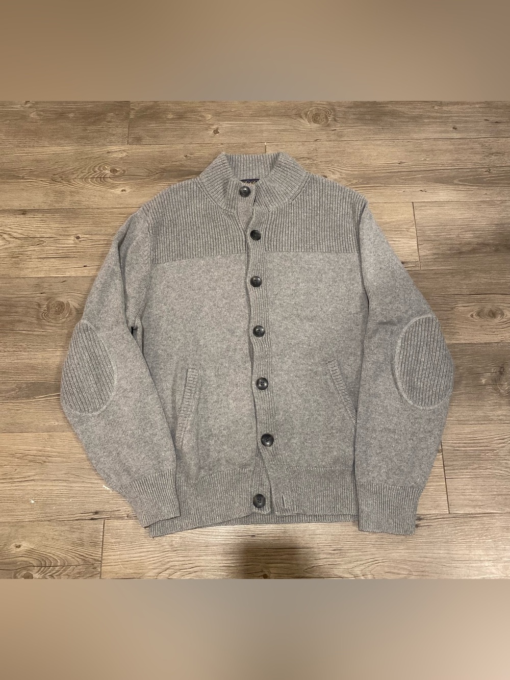 Brooks Brothers Gray Cotton & Cashmere Cardigan Sweater